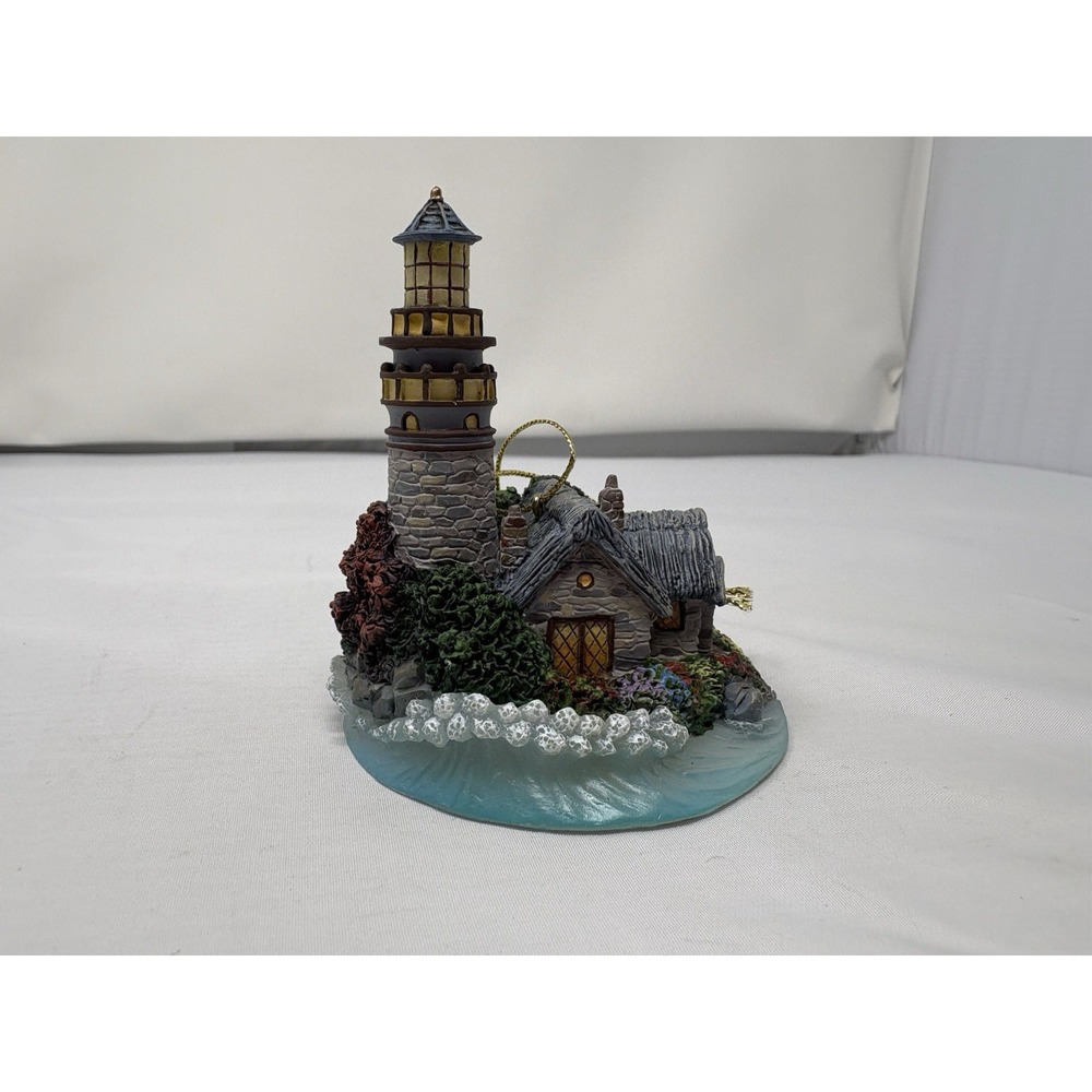 Vintage Thomas Kinkade Illuminated Series Ornament "Cedar Nook Lighthouse"